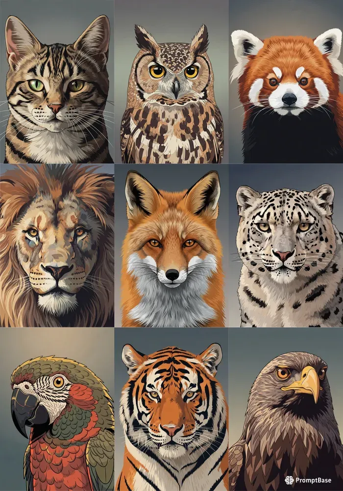 Posterized Animal Art