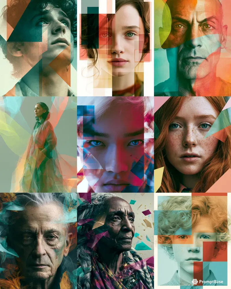 Abstract Color Portrait Realism