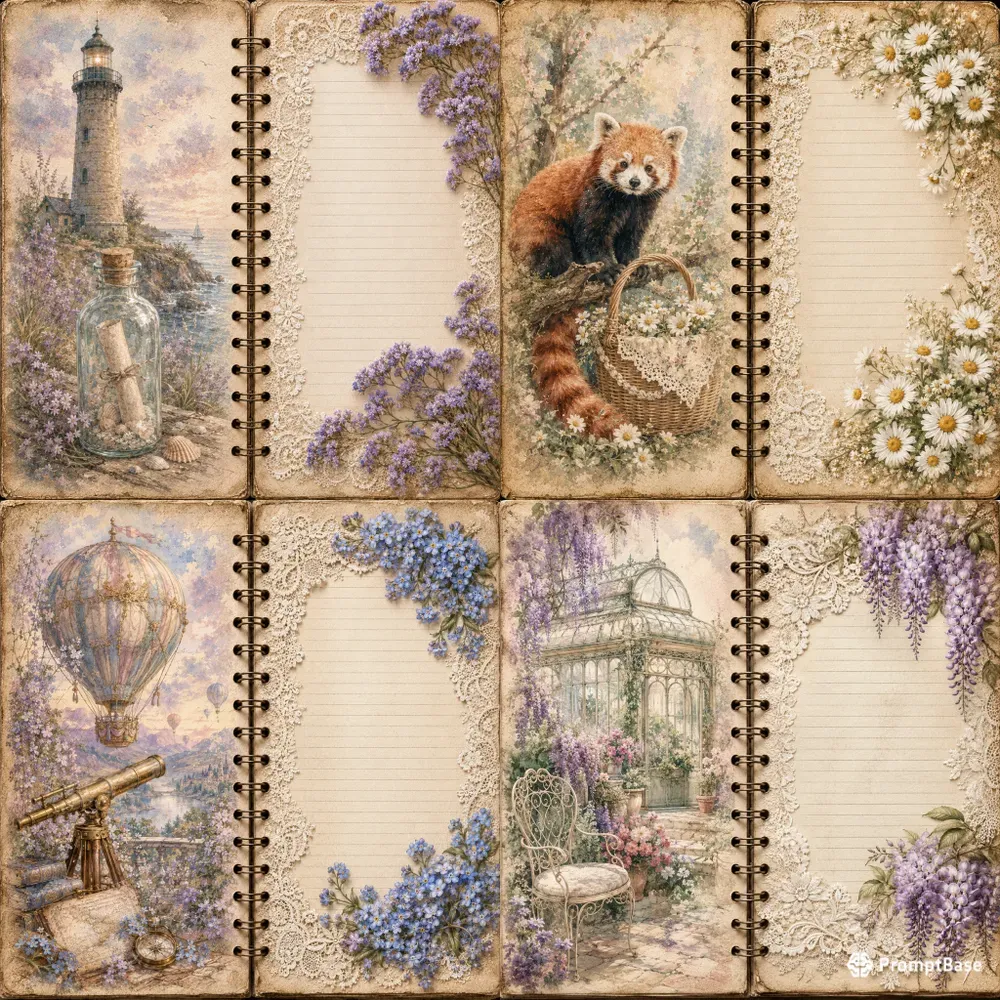 Vintage Shabby Chic Scrapbook Journals