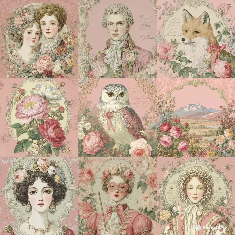Victorian Rose Portrait Art