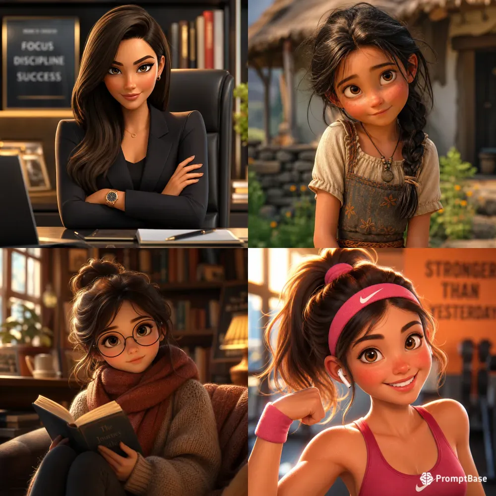 Diverse Cute Girl 3D Characters