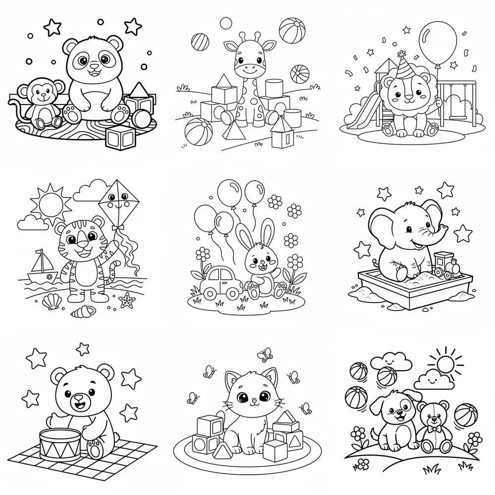 Toddlerfriendly Black White Coloring