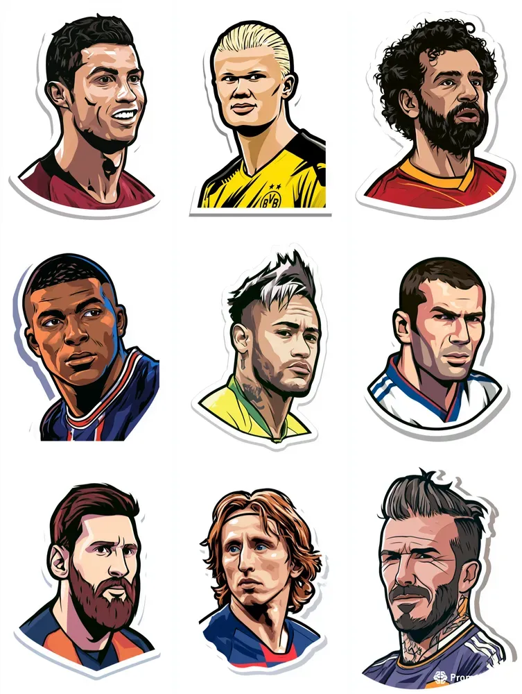 Bold Sticker Art Football Players