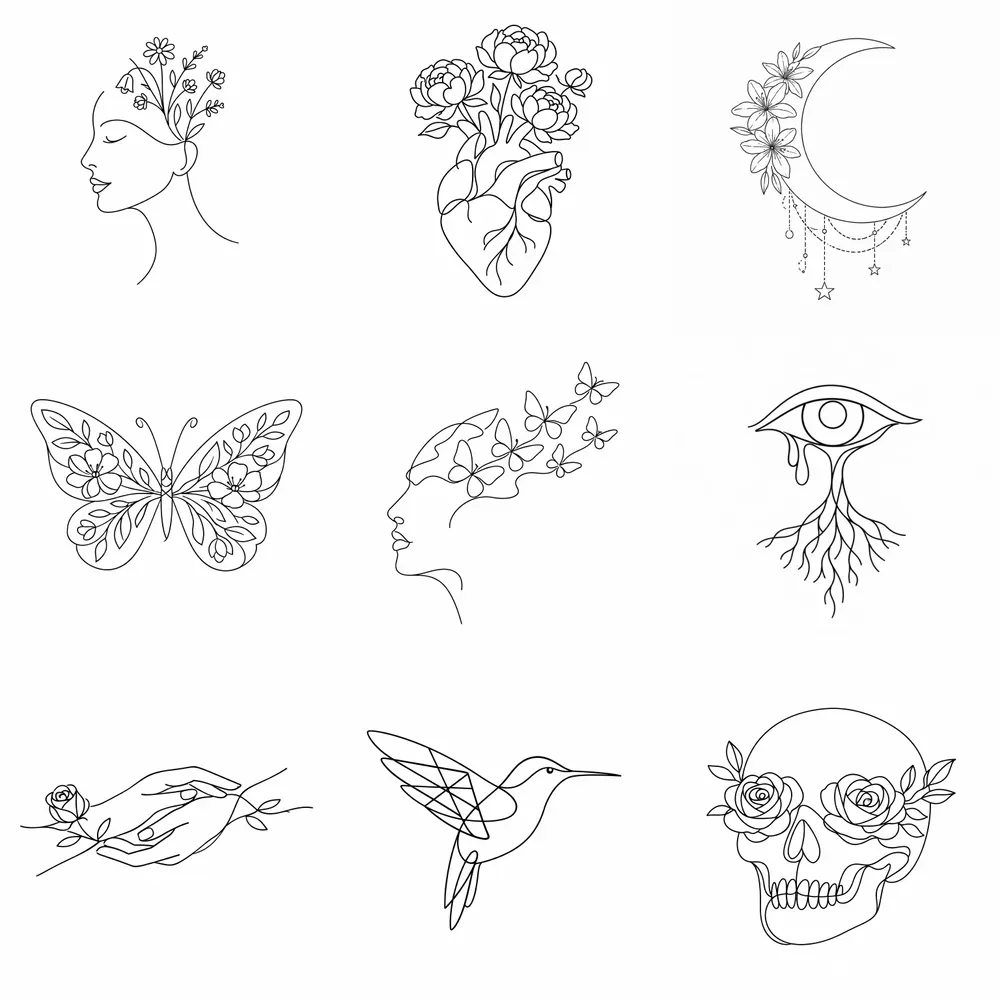 Minimalist Line Art Tattoos