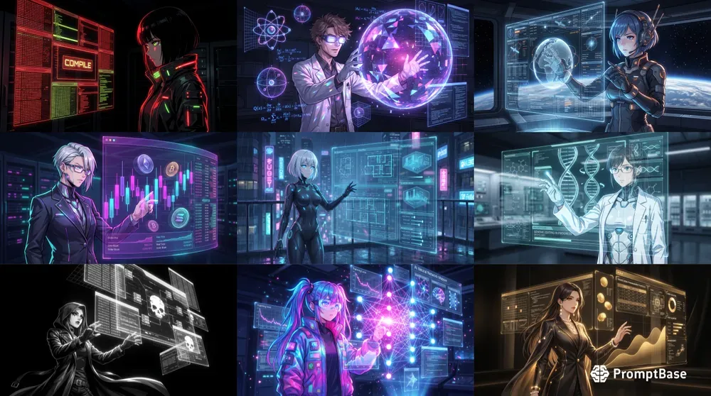 Anime Holographic Ui Screens