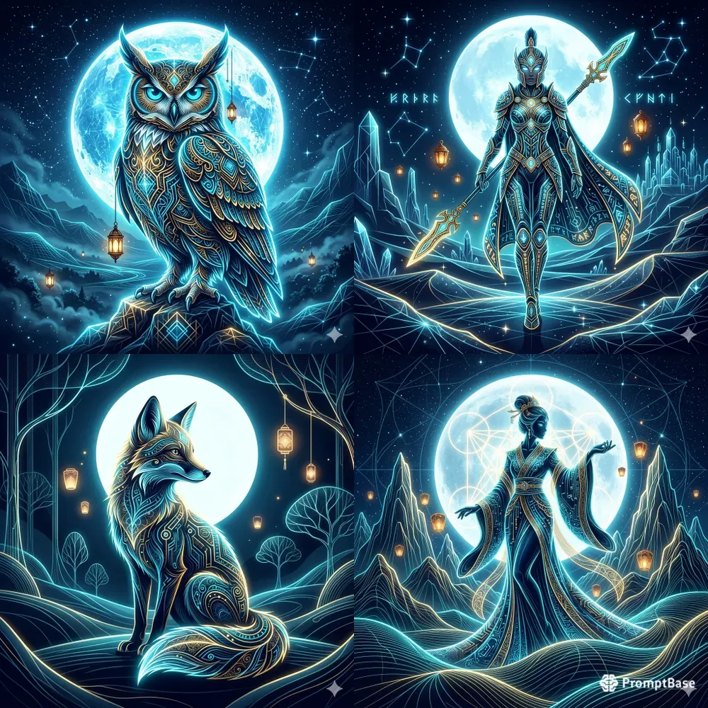 Luminous Cyberfolk Art Templates