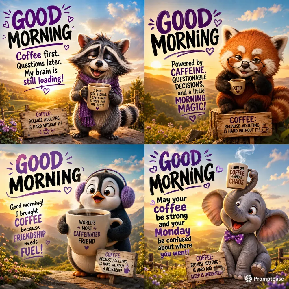 Funny Morning Coffee Greetings