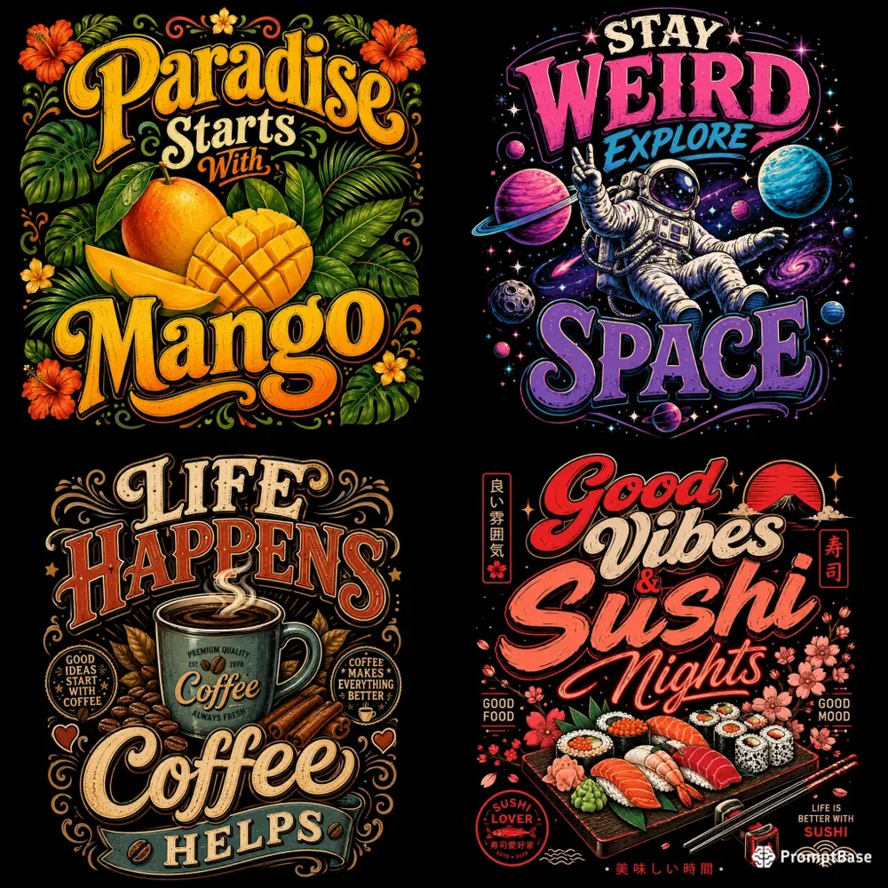 Retro Typography Posters Sets