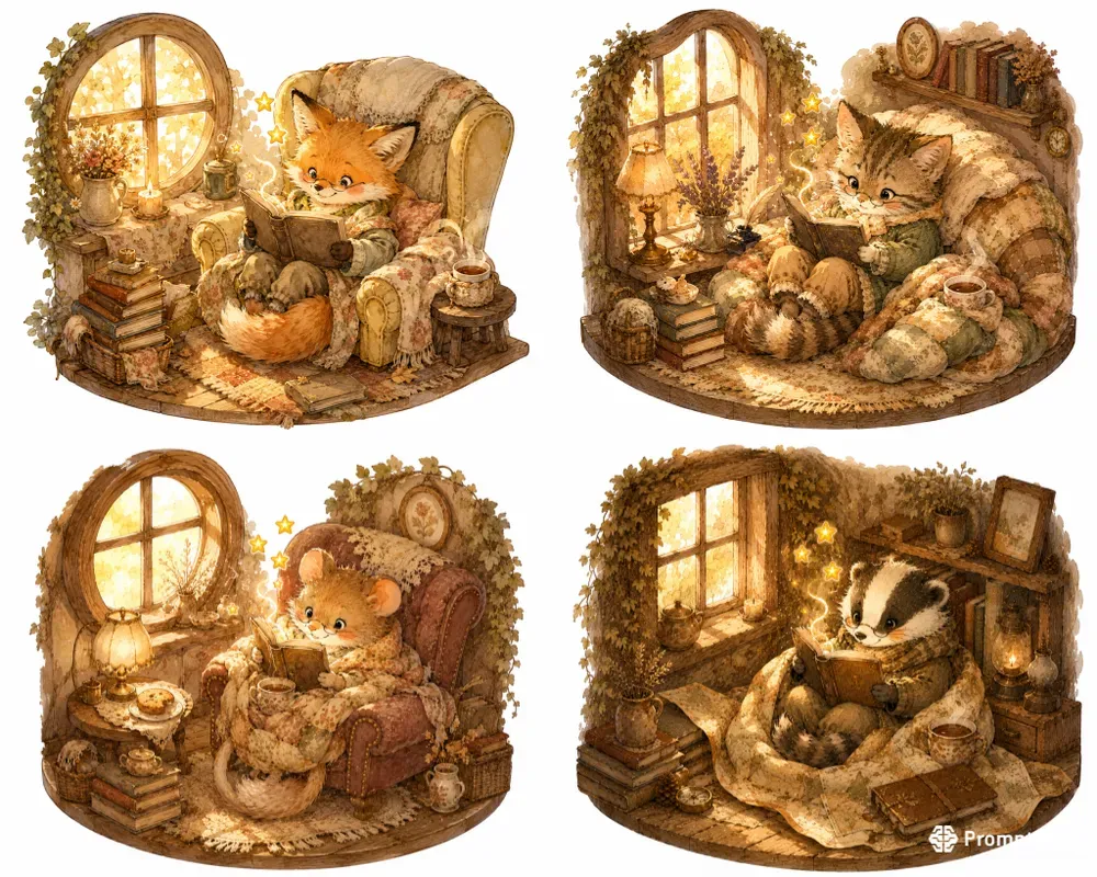 Whimsical Watercolor Tale Animal Readings