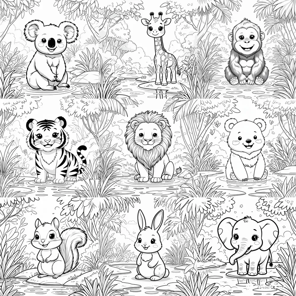 Coloring Book Style Designs