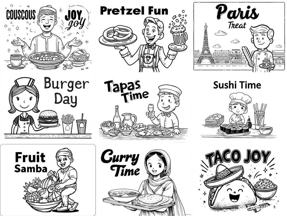 Food Style Coloring Pages