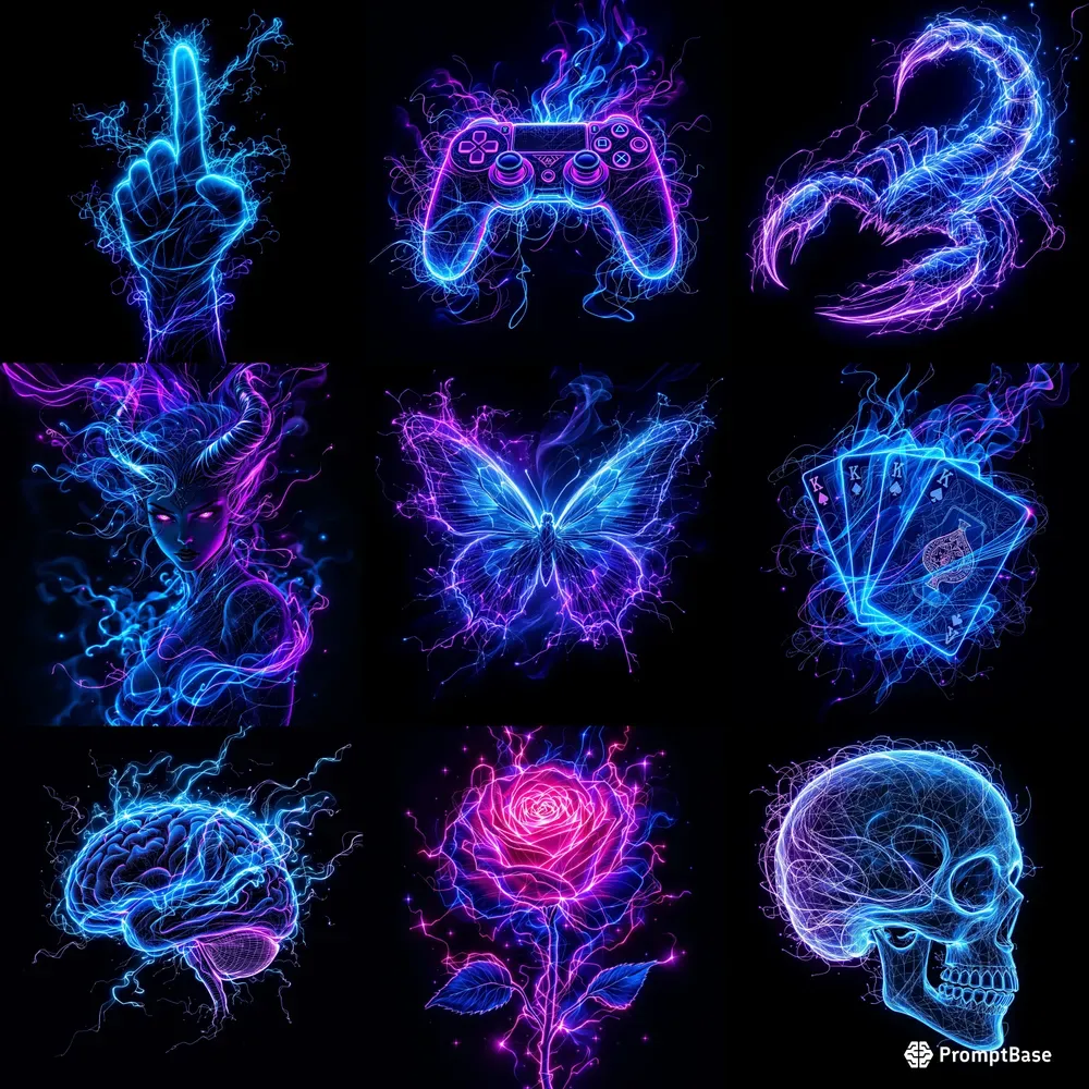 Neon Energy Cyberpunk Dark Fantasy Art