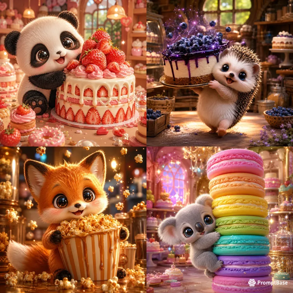Whimsical Kawaii Dessert Friends Worlds