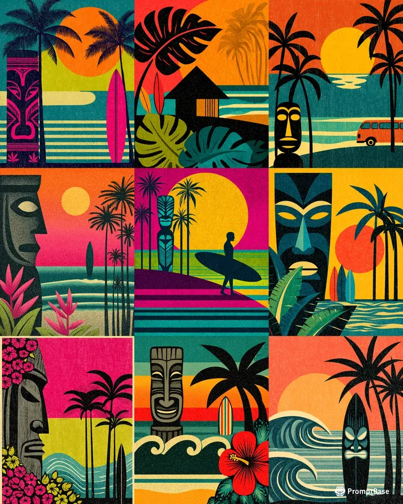 Tropical Surf Poster Designs