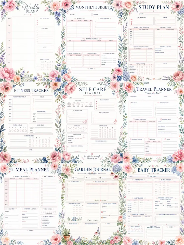 Watercolor Planner Dashboards