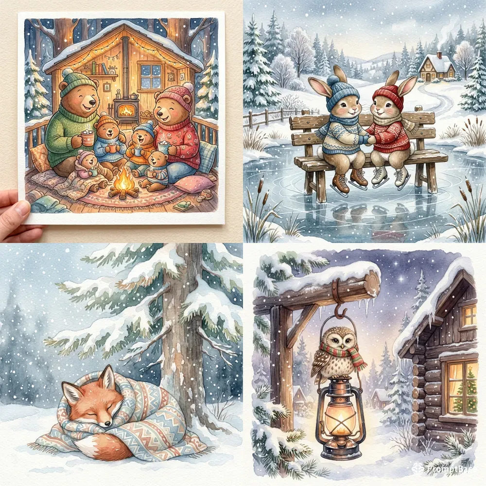 Cozy Watercolor Animals