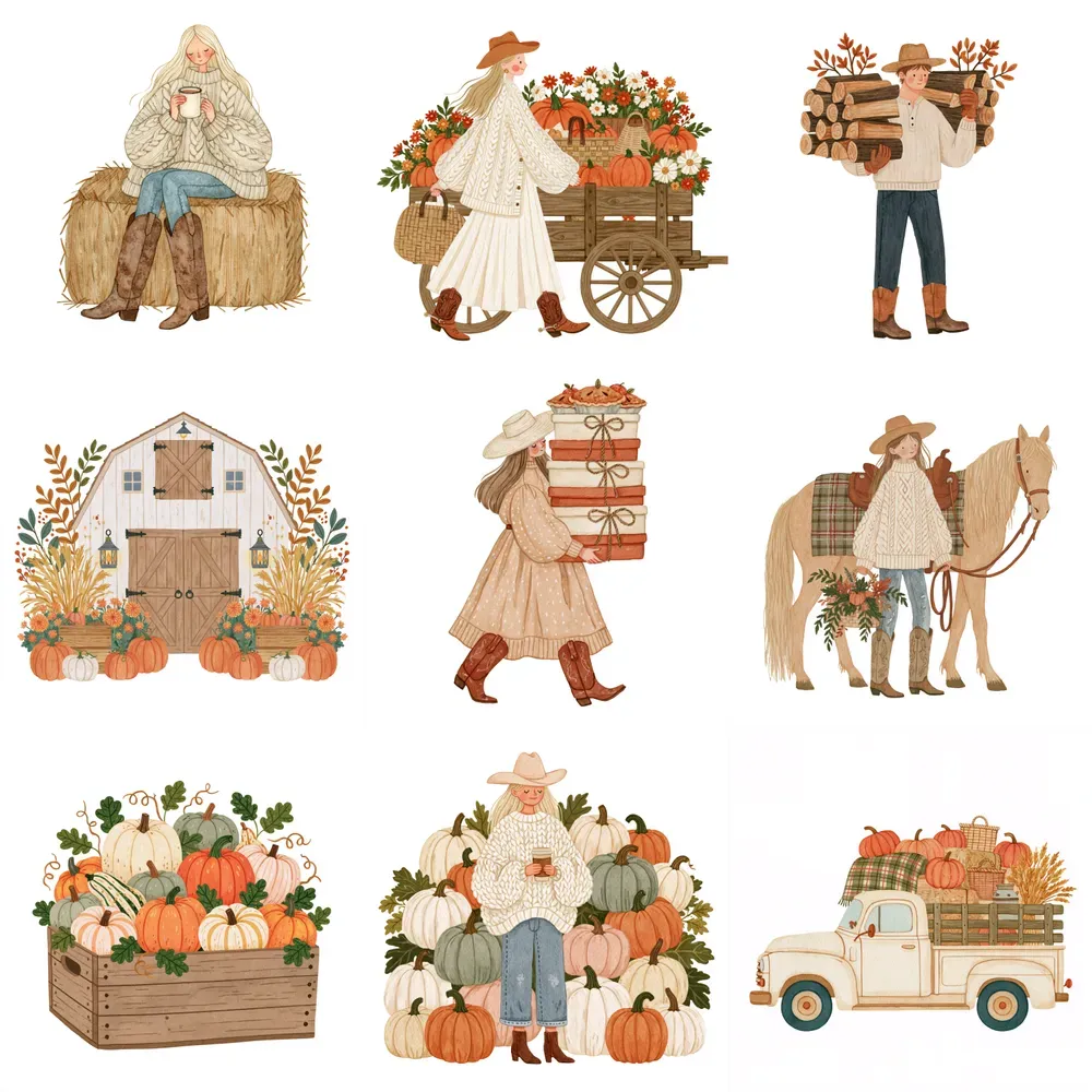 Autumn Country Watercolor Cliparts