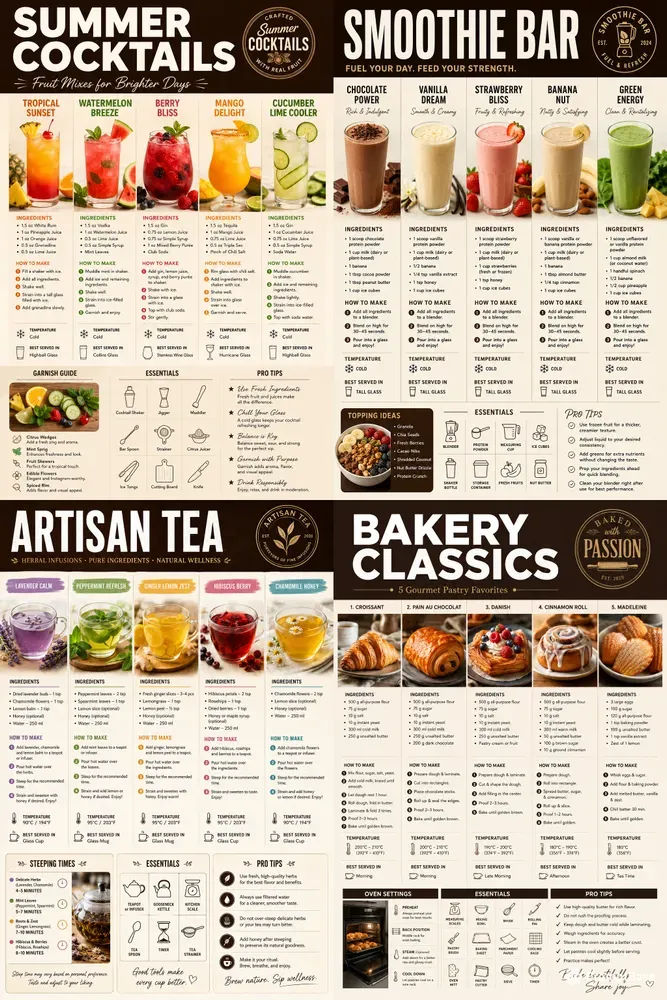 Professional Recipe Infographic Posters