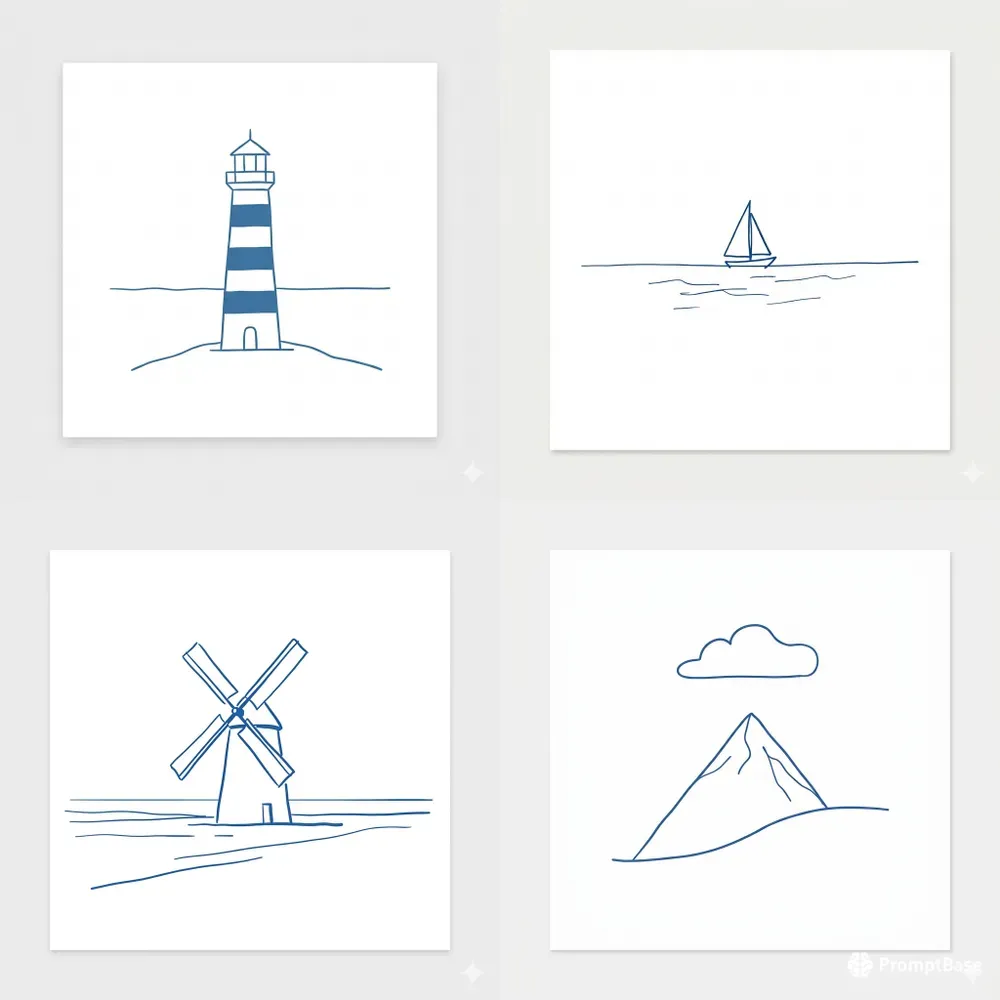 Minimalist Printable Poster Illustrations