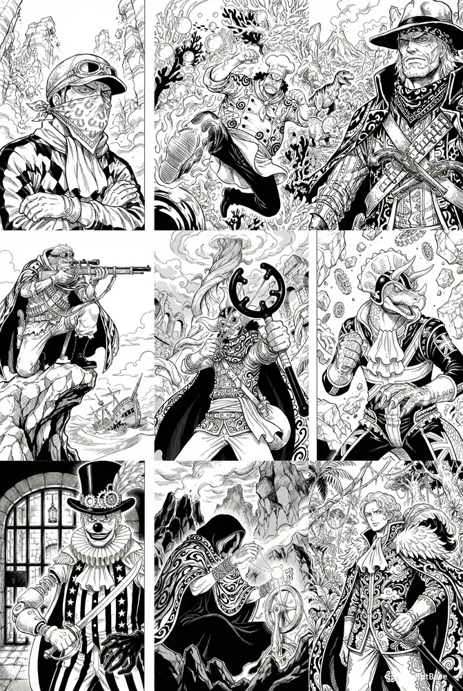 Eiichiro Oda Style One Piece Manga Art