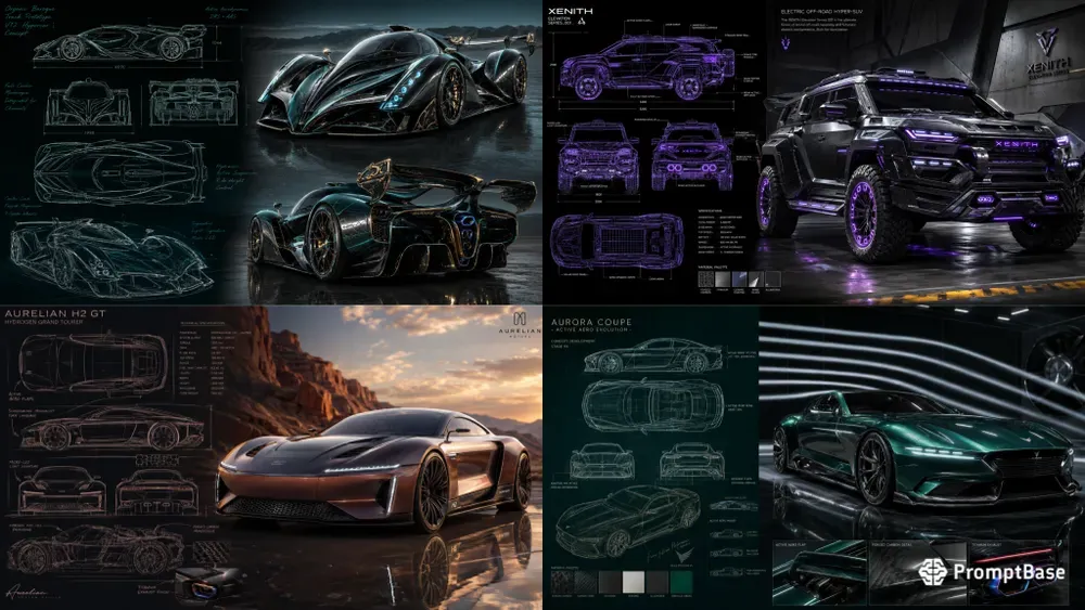 Elite Hypercar Design Vision Boards