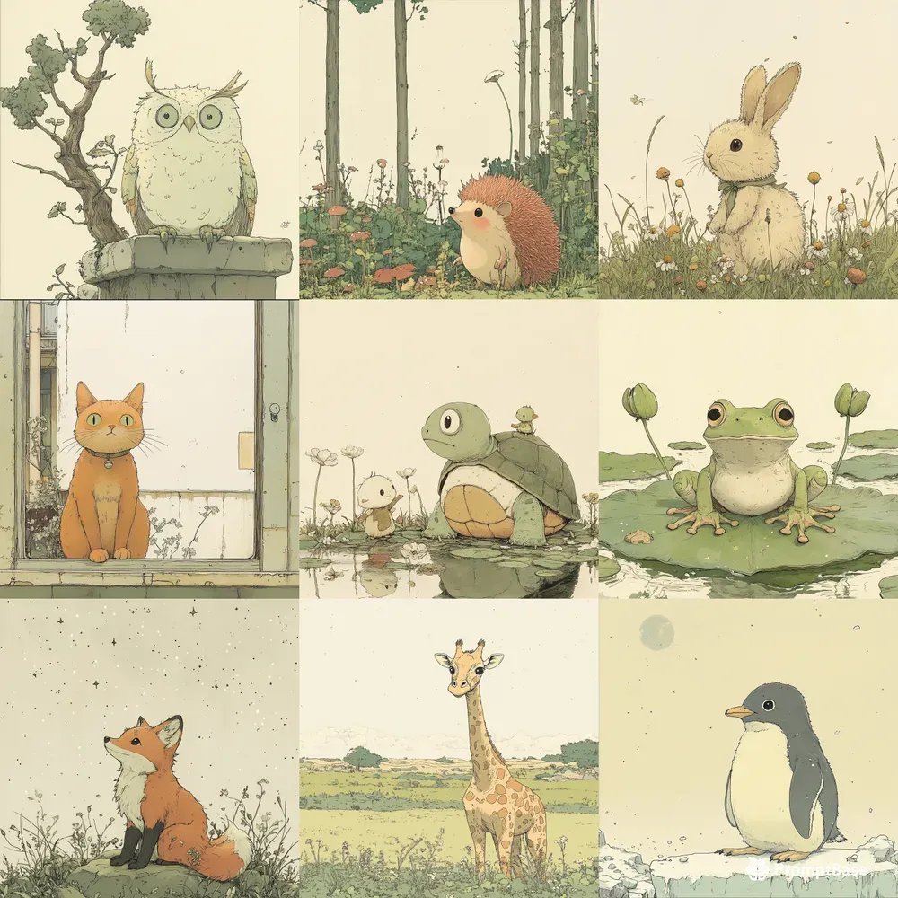 Storybook Animals Playful Illustrations