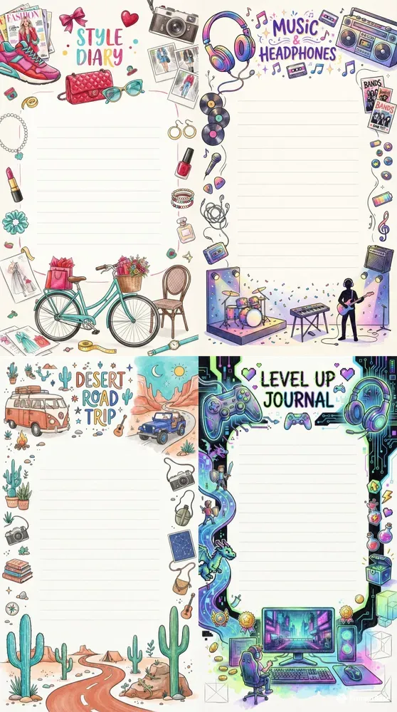 Premium Teen Notebook Pages
