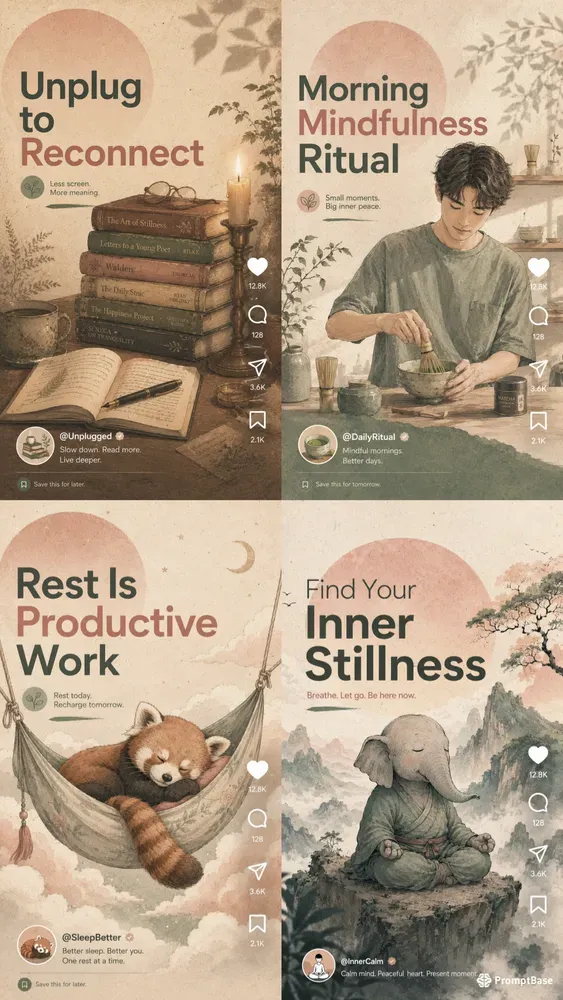 Aesthetic Lofi Selfcare Social Ads