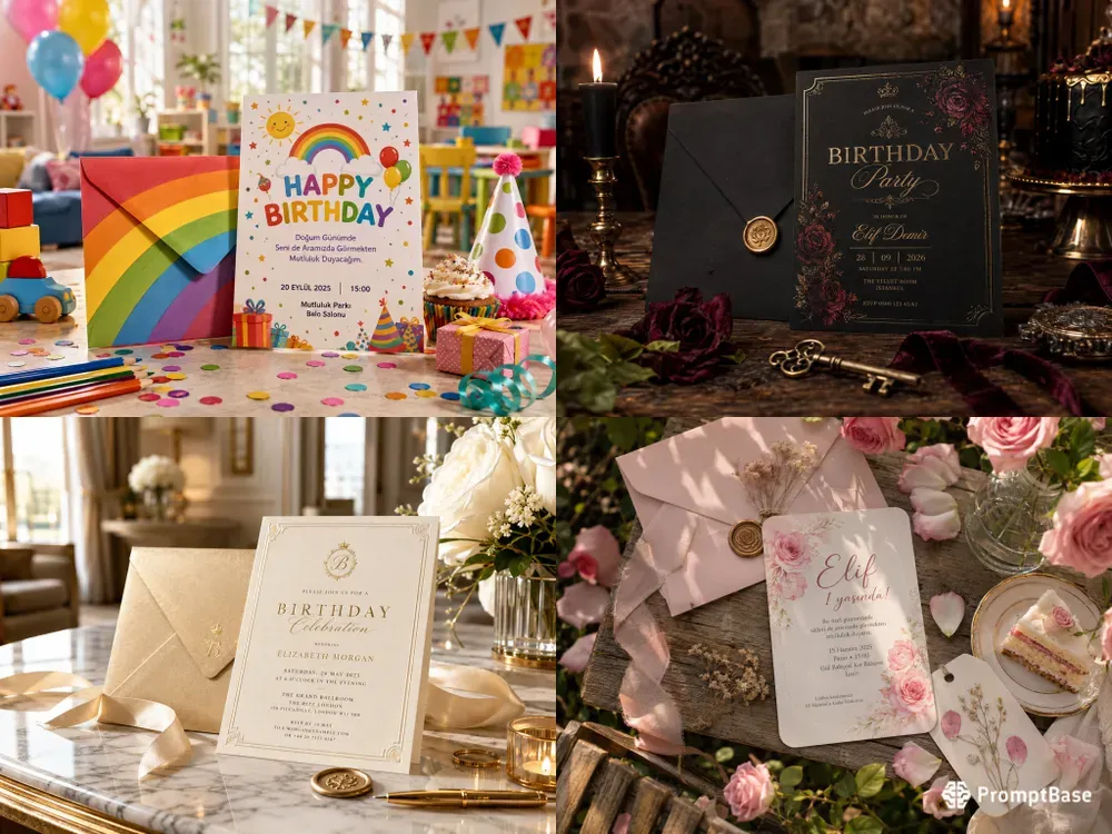 Birthday Invitation Card Mockups