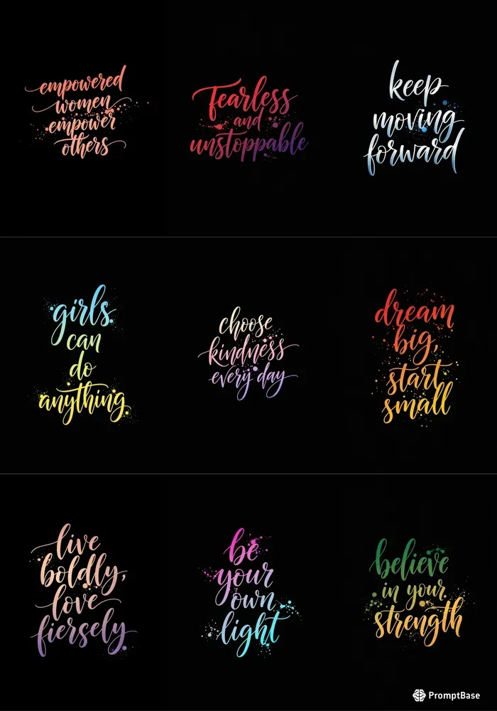 Colorful Gradient Calligraphy Quotes