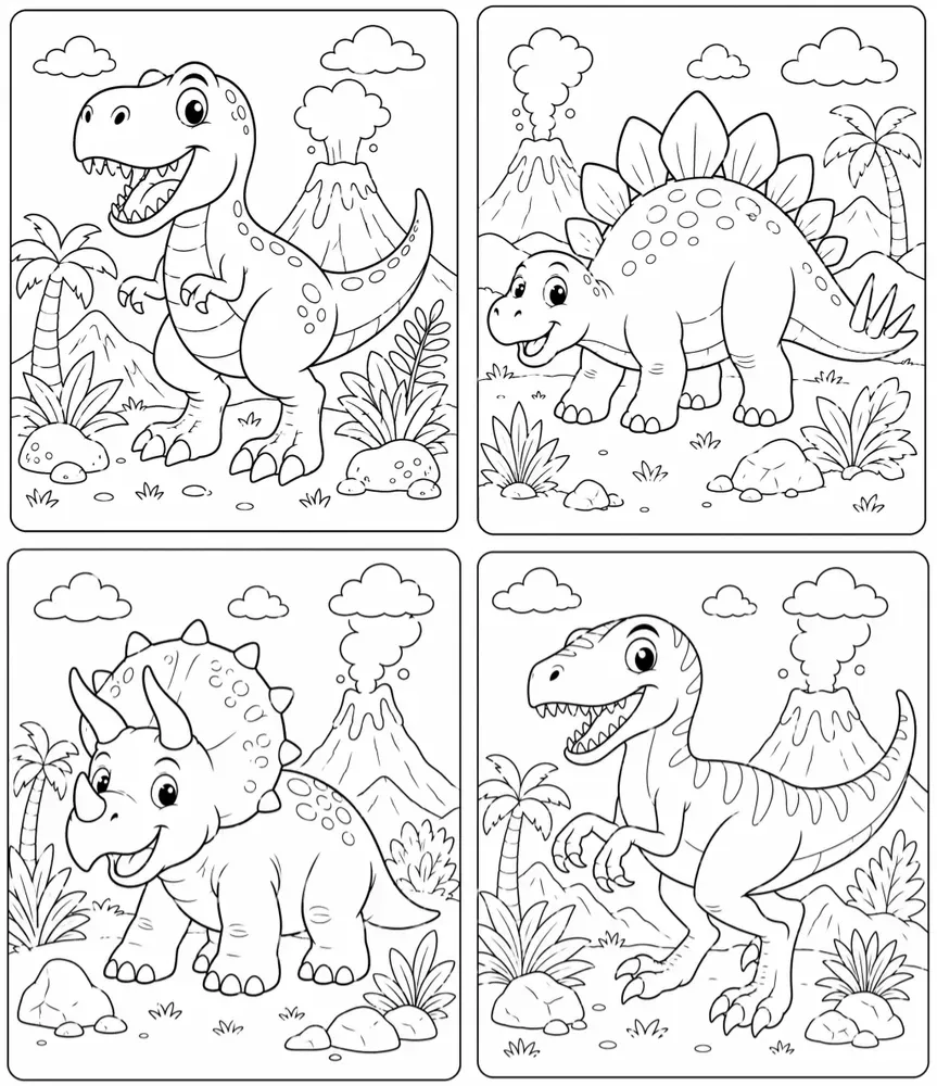 Dinosaur Coloring Book Pages