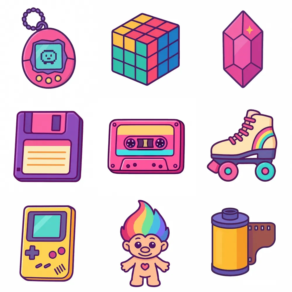 90s Pop Stickers Icons