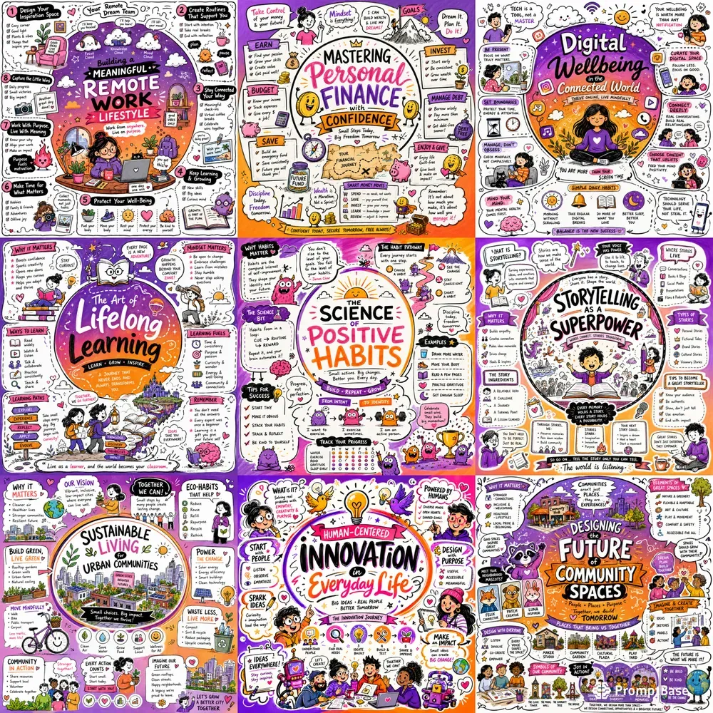 Whimsical Career Sketchnote Posters