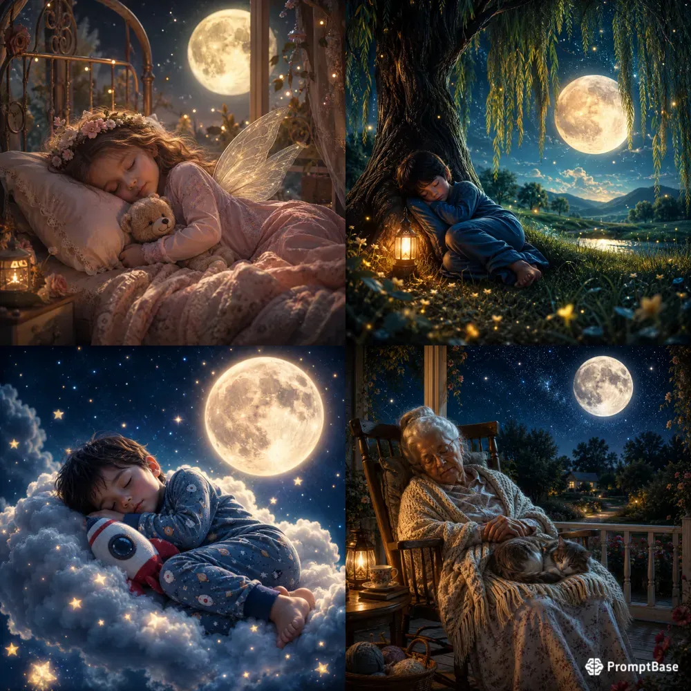 Moonlit Dreamers Slumbers