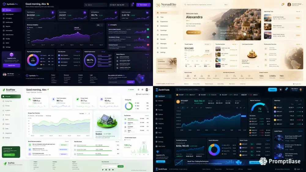 Modern Saas App UI UX Dashboard Layouts