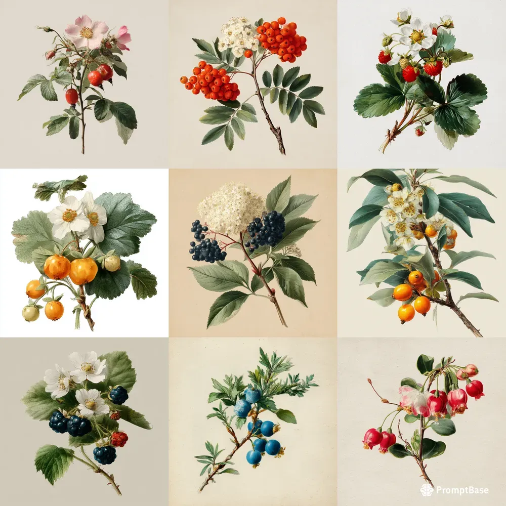 Victorian Botanical Art Illustrations