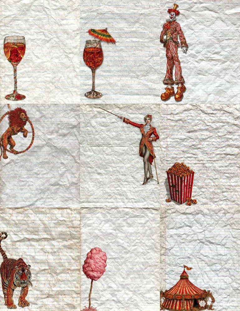 Vintage Circus Girl Plain Papers