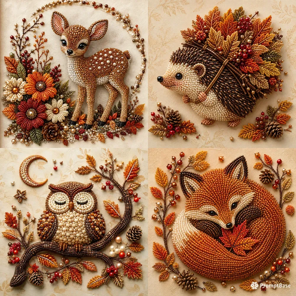 Whimsical Bead Art Animals