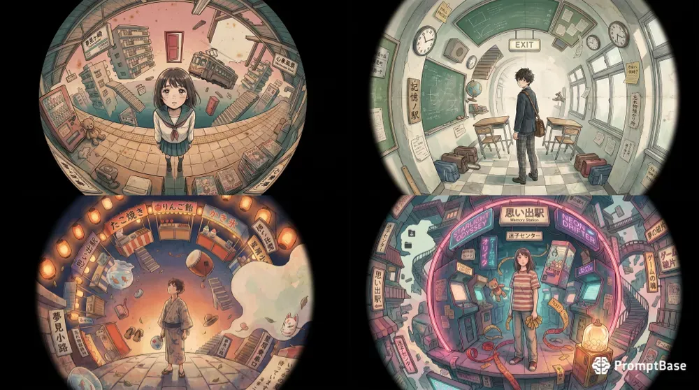Circular Fisheye Memoryportal Animes