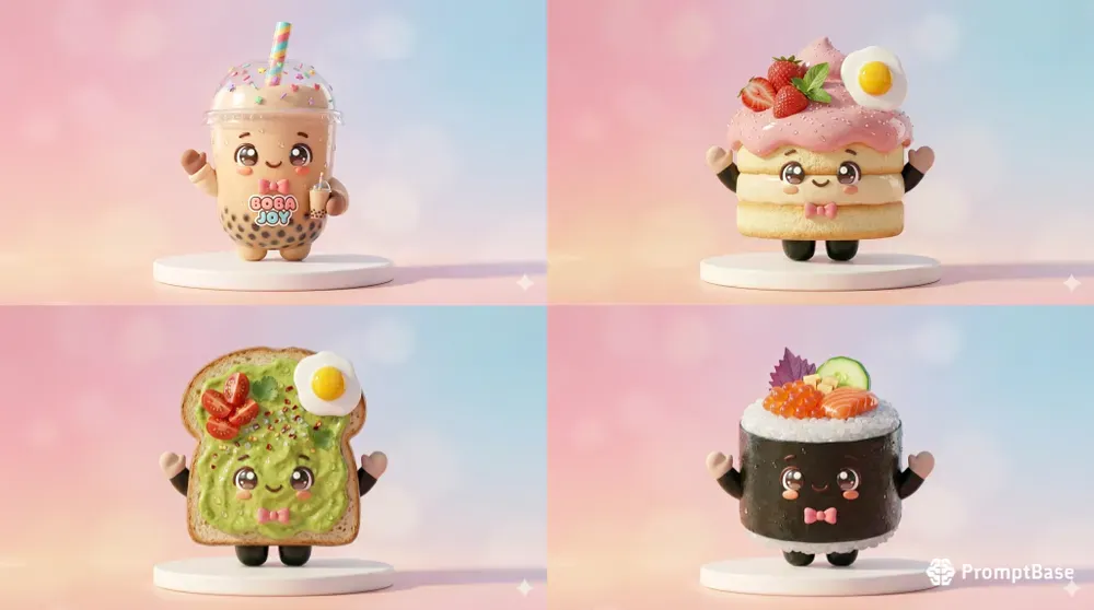 Kawaii Food Mascot Avatars