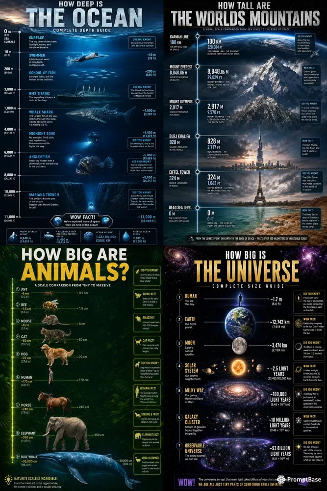 Scale Comparison Diagram Infographics