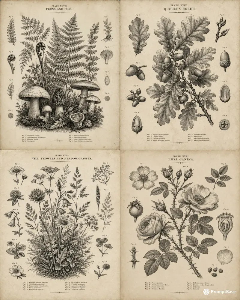 Antique Botanical Engraving Collections