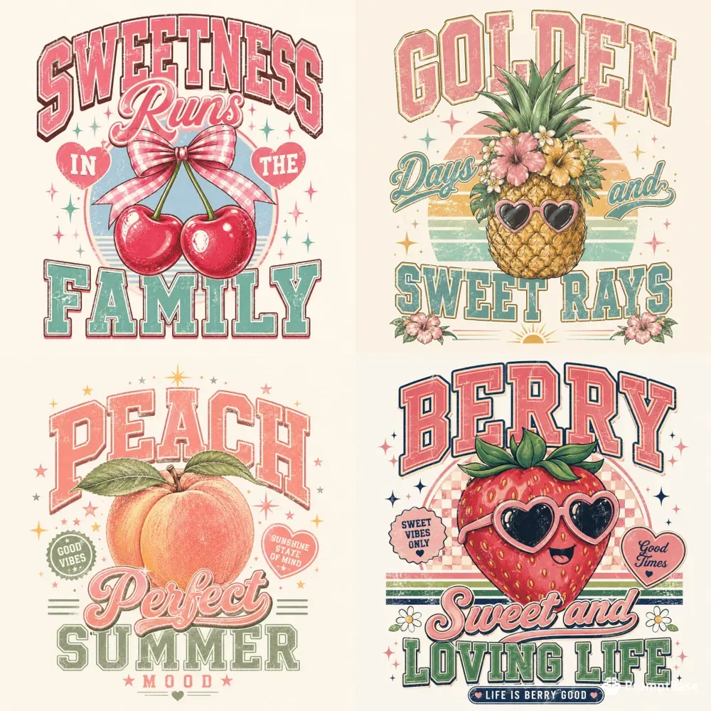 Vintage Fruit Quote Tshirt Generator