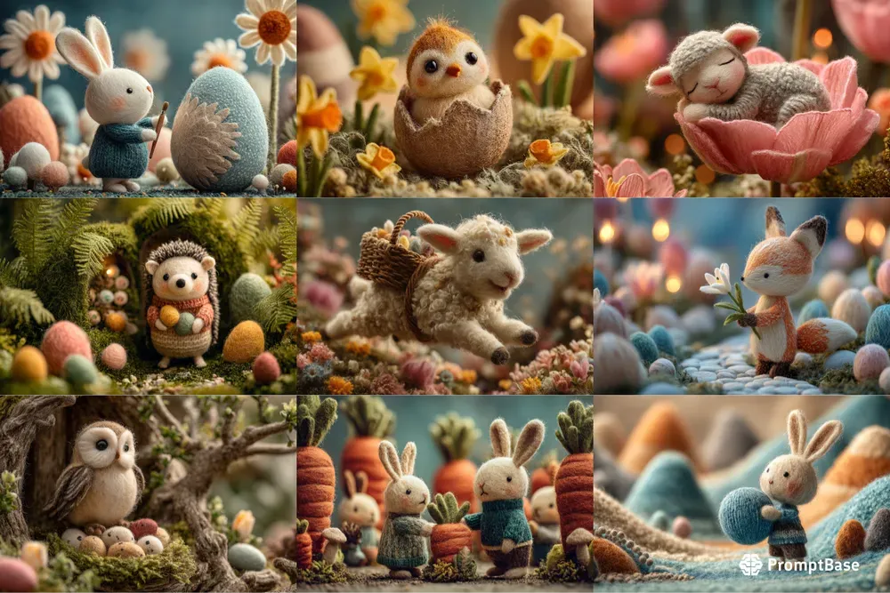 Needlefelted Easter Garden Tales