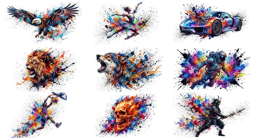 Dynamic Ink Splash Graphic Art