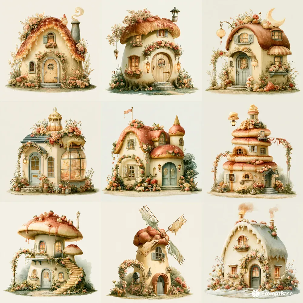 Fairytale Bakery Village Clipart