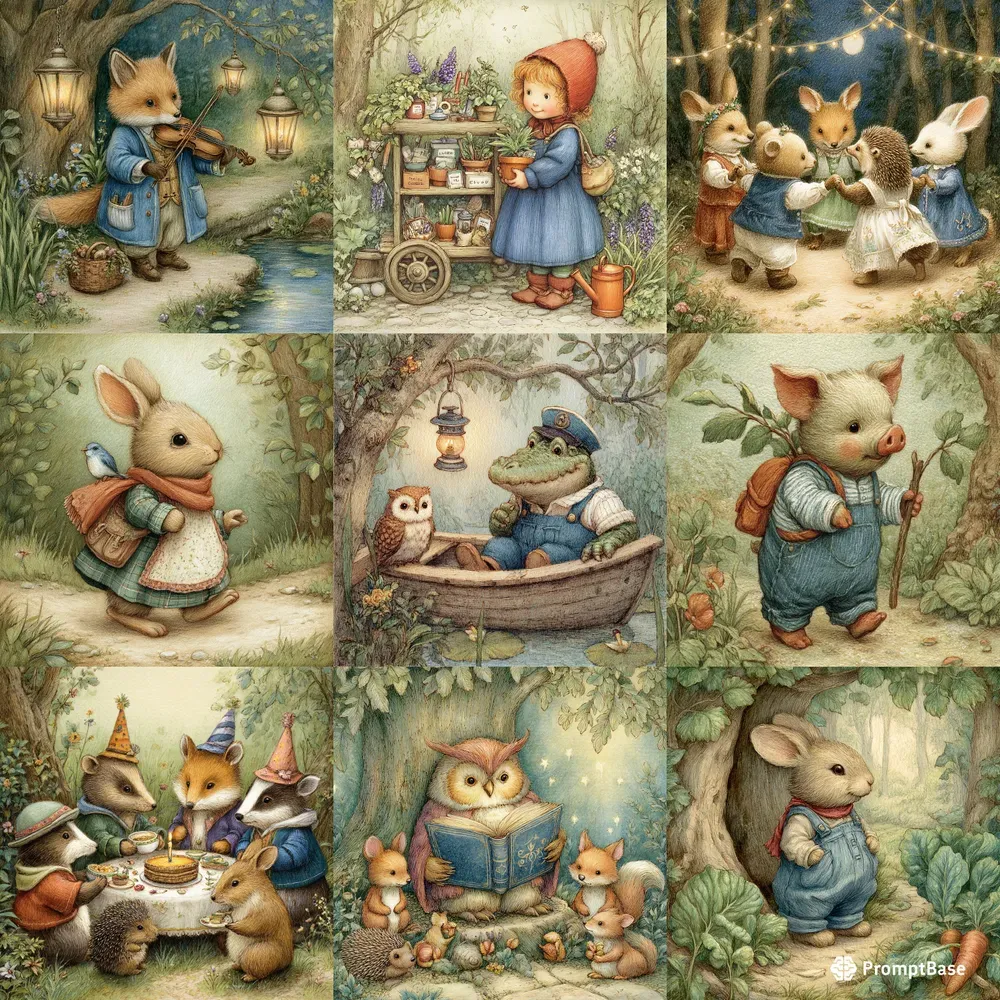 Woodland Fairytale Storybook Art Pages
