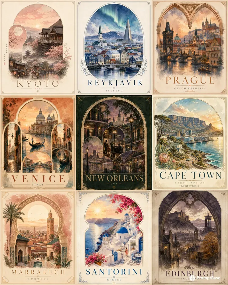 Elegant City Travel Posters