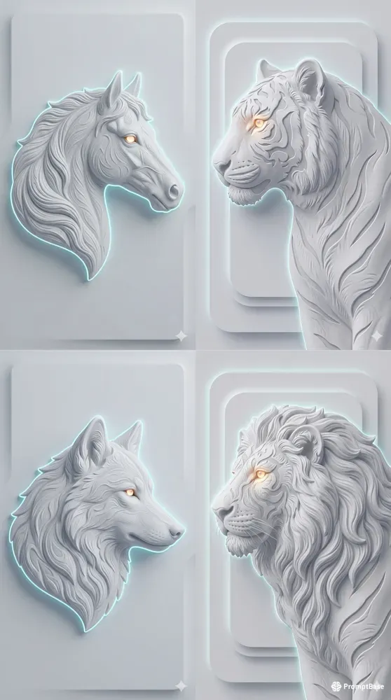 Sculpted Animals For Printing On Tshirts