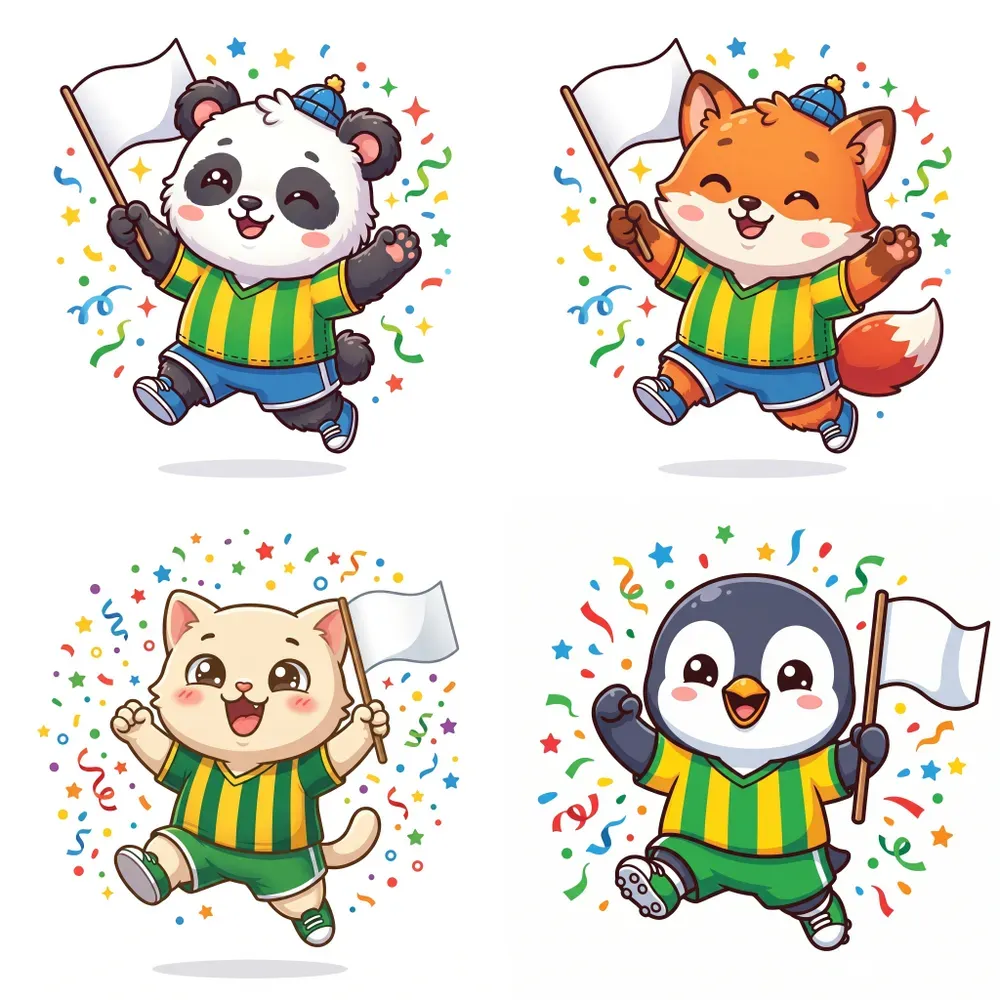Cute Chibi Soccer Fans